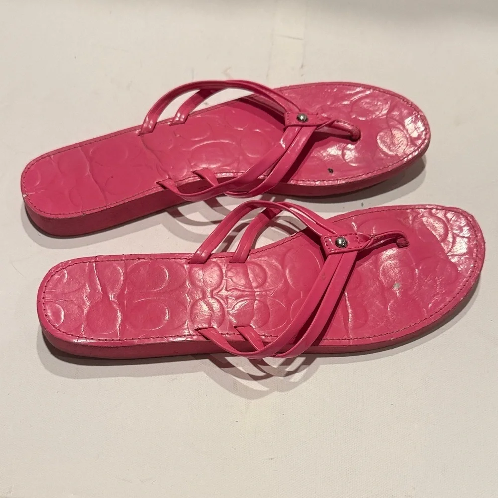 Coach Pink Strappy Sandals
